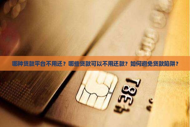 哪种贷款平台不用还