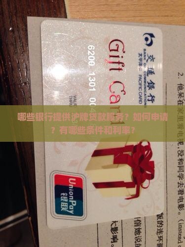 哪些银行可以沪牌贷款