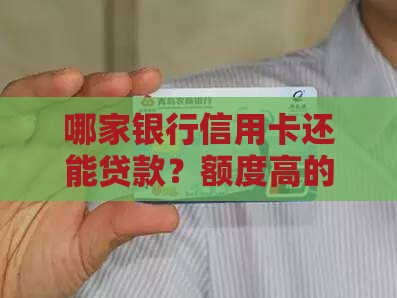 哪家银行信用卡还能贷款