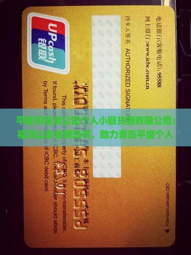 平度投资公司个人贷款