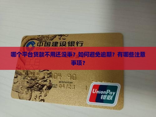 哪个平台贷款不用还没事