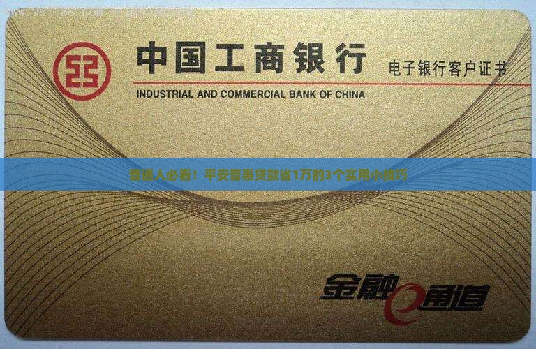 平安普惠如何省钱贷款