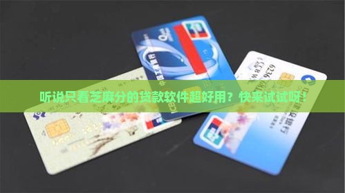 只看芝麻分贷款软件