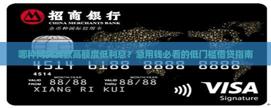 哪种网贷贷款高额度低点