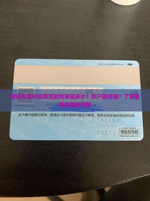 建德市农村信用贷款利率