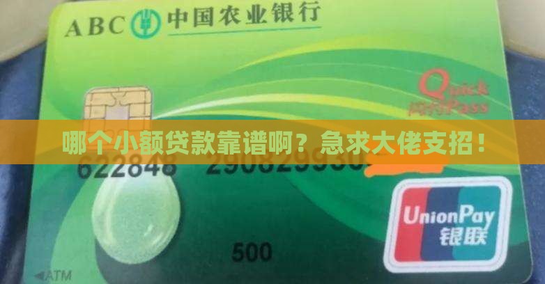 小额贷款那个靠谱点