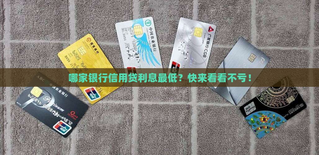 哪些银行有信用贷款且利息最低