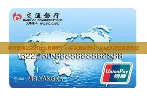 农行信用贷款有什么品种吗