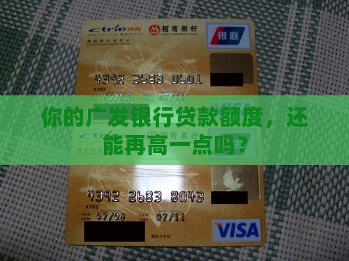广发银行贷款提额度