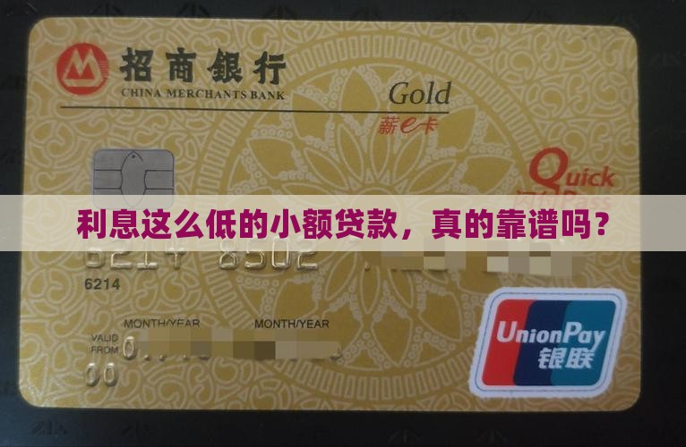 利息偏低的小额贷款