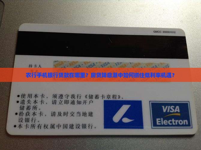农行手机银行贷款在哪里