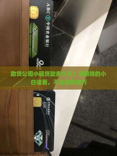 助贷公司小额贷款多久还 助贷公司小额贷款多久还