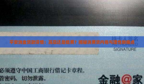 平安消金贷款详情