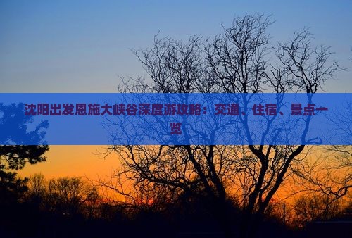 沈阳出发恩施大峡谷深度游攻略：交通、住宿、景点一览