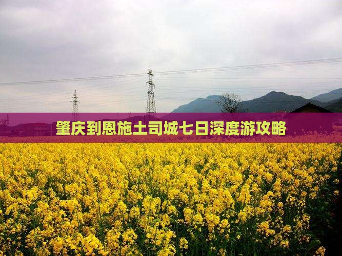 肇庆到恩施土司城七日深度游攻略