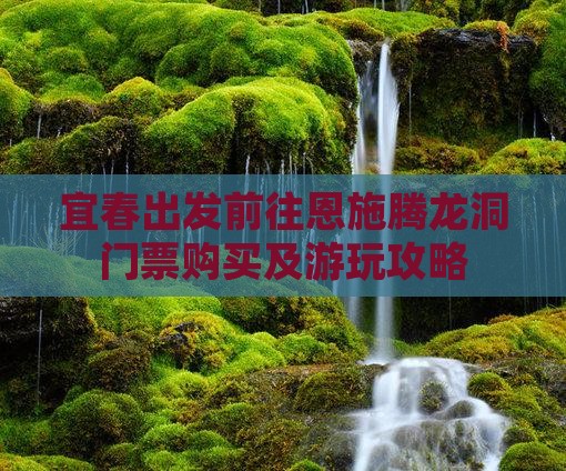 宜春出发前往恩施腾龙洞门票购买及游玩攻略
