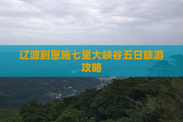 辽源到恩施七星大峡谷五日旅游攻略