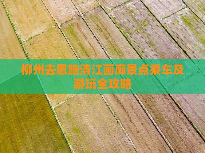 柳州去恩施清江画廊景点乘车及游玩全攻略