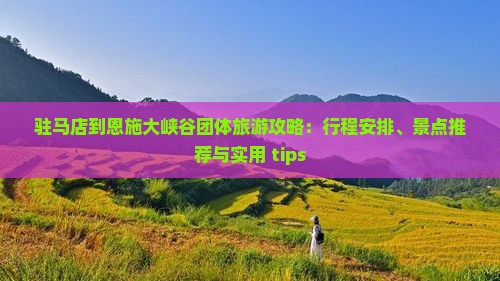 驻马店到恩施大峡谷团体旅游攻略：行程安排、景点推荐与实用 tips
