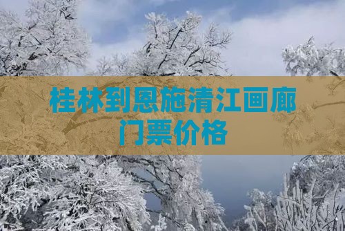 桂林到恩施清江画廊门票价格