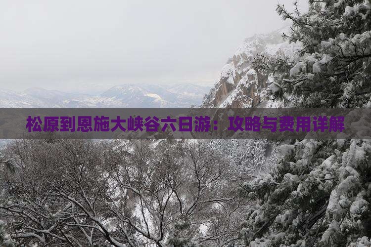 松原到恩施大峡谷六日游：攻略与费用详解