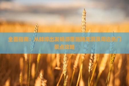 全面指南：从蚌埠出发畅游恩施腾龙洞及周边热门景点攻略