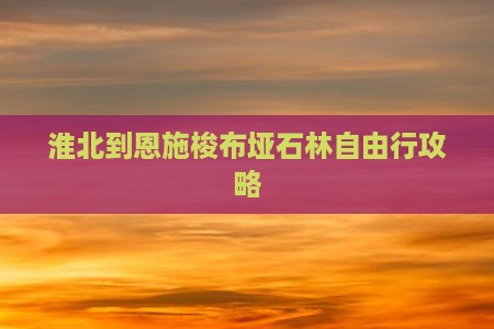 淮北到恩施梭布垭石林自由行攻略