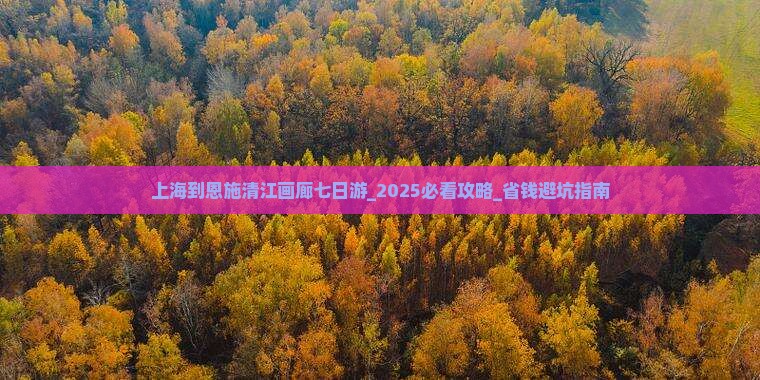 上海到恩施清江画廊七日游