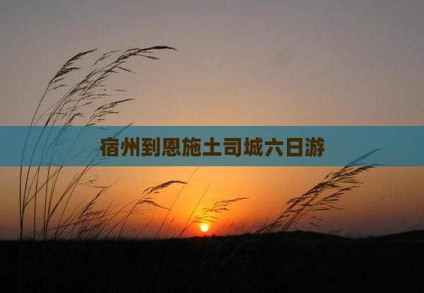宿州到恩施土司城六日游