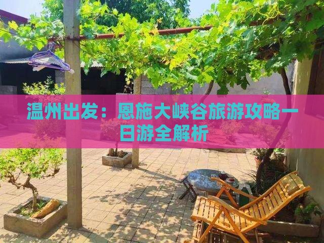 温州出发：恩施大峡谷旅游攻略一日游全解析