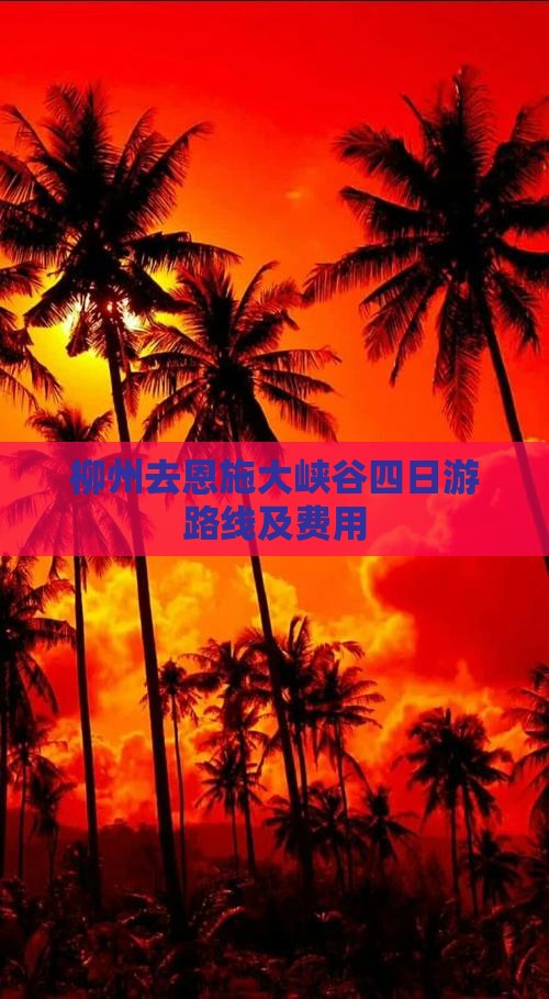 柳州去恩施大峡谷四日游路线及费用