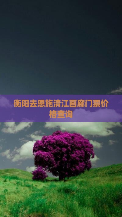 衡阳去恩施清江画廊门票价格查询