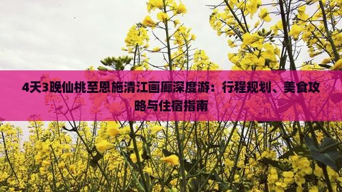 4天3晚仙桃至恩施清江画廊深度游：行程规划、美食攻略与住宿指南