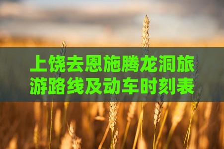 上饶去恩施腾龙洞旅游路线及动车时刻表查询