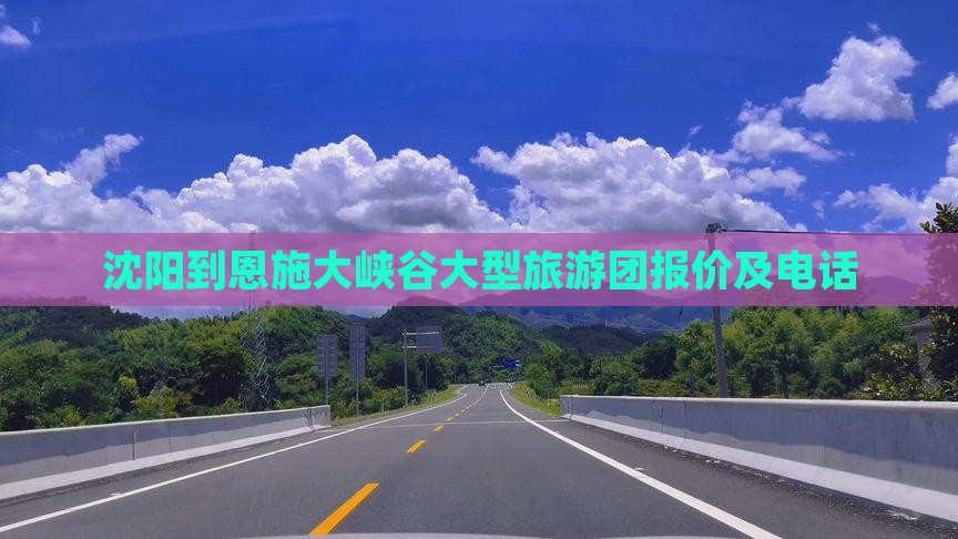 沈阳到恩施大峡谷大型旅游团