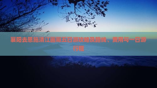 襄阳去恩施清江画廊五日游攻略及路线、费用与一日游行程