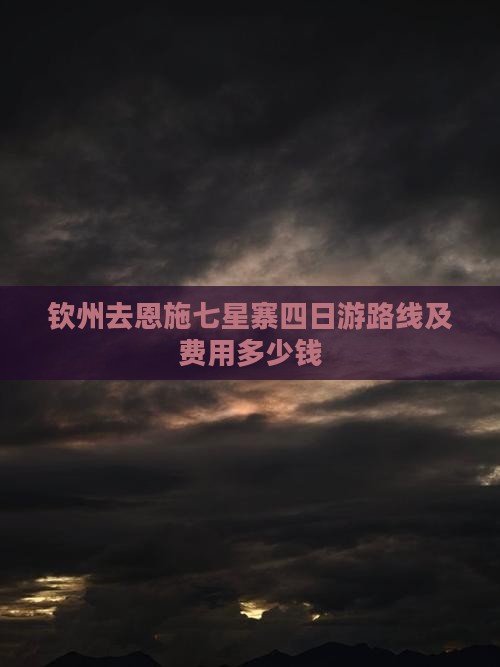 钦州去恩施七星寨四日游路线及费用多少钱