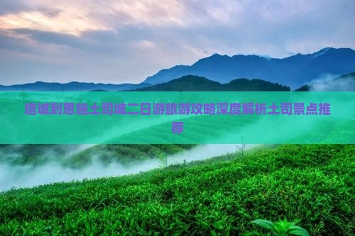 塔城到恩施土司城二日游旅游攻略深度解析土司景点推荐