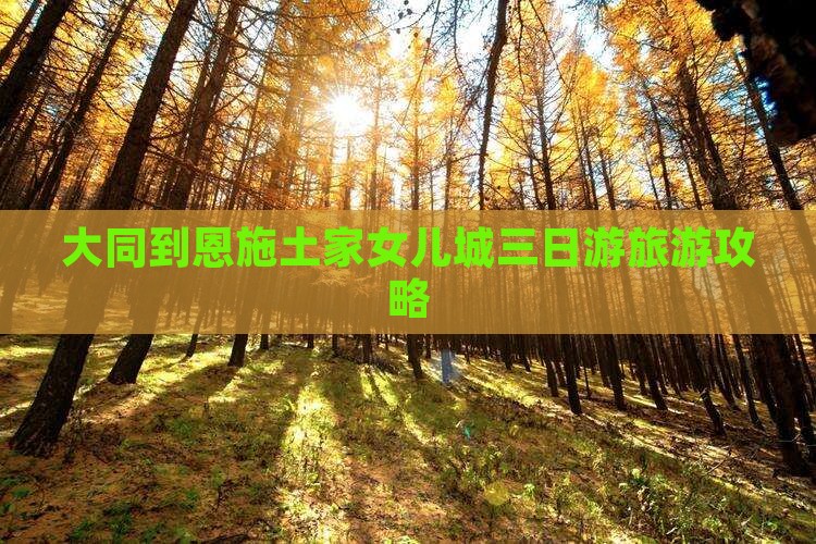 大同到恩施土家女儿城三日游