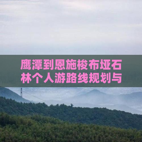 鹰潭到恩施梭布垭石林个人游