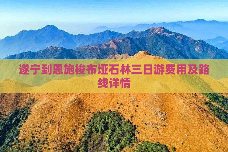 遂宁到恩施梭布垭石林三日游费用及路线详情