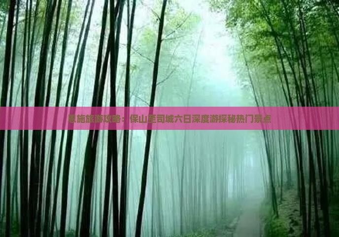 恩施旅游攻略：保山至司城六日深度游探秘热门景点