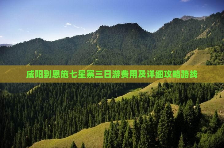 咸阳到恩施七星寨三日游费用及详细攻略路线