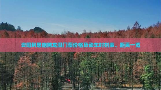 资阳到恩施腾龙洞门票价格及动车时刻表、距离一览