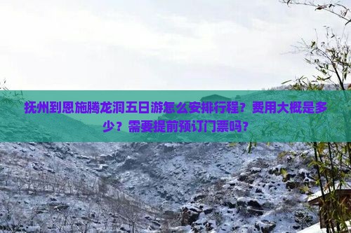 抚州到恩施腾龙洞五日游怎么安排行程？费用大概是多少？需要提前预订门票吗？
