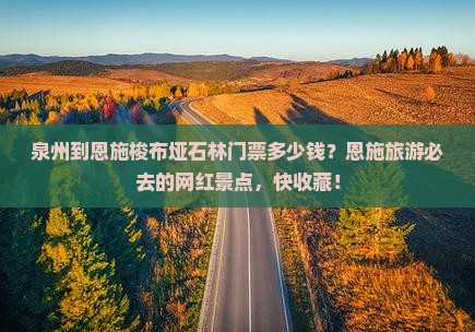 泉州到恩施梭布垭石林门票多少钱？恩施旅游必去的网红景点，快收藏！
