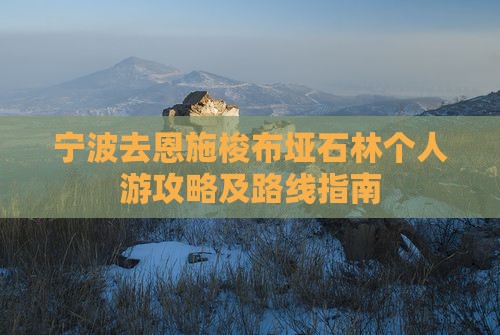宁波去恩施梭布垭石林个人游攻略及路线指南