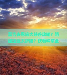 昌吉去恩施大峡谷攻略？路途遥远太折腾？快看种草全攻略