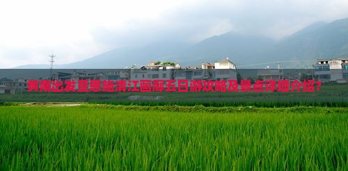 黄南出发至恩施清江画廊五日游攻略及景点详细介绍？