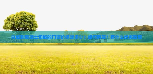 白城到恩施土司城的门票价格是多少？如何购买？有什么优惠政部